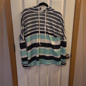 Striped Hoodie with Drawstrings